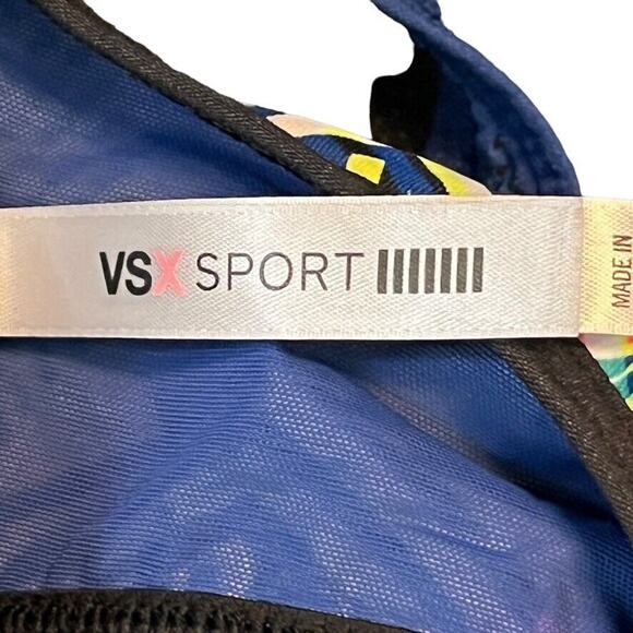 VSX Sport Victorias Secret Womens Blue Zip Front Mesh Wireless Padded Bra 34D - Picture 16 of 16